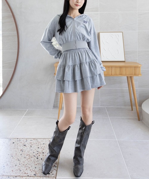 clear（クリア）の「ミニ裏毛パーカー(セット可)［大人 カジュアル 着回し力抜群］（パーカー・レディース・ブラック/チャコールグレー/グレー・F）」の20枚目の写真