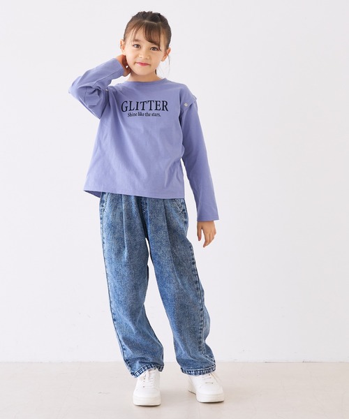 coca（coca）（コカ）の「キッズ　肩ボタンあき長袖Tシャツ（Tシャツ/カットソー・キッズ・パープル/ブラック・120/150/130/140）」の16枚目の写真