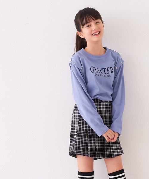 coca（coca）（コカ）の「キッズ　肩ボタンあき長袖Tシャツ（Tシャツ/カットソー・キッズ・パープル/ブラック・120/150/130/140）」の19枚目の写真