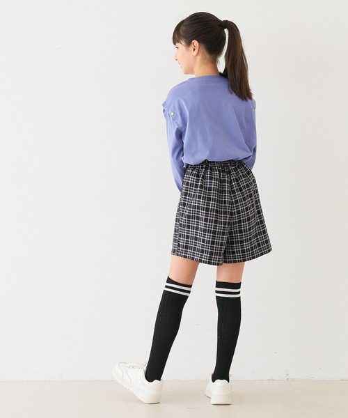 coca（coca）（コカ）の「キッズ　肩ボタンあき長袖Tシャツ（Tシャツ/カットソー・キッズ・パープル/ブラック・120/150/130/140）」の10枚目の写真