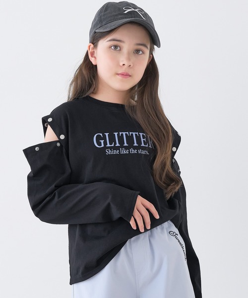 coca（coca）（コカ）の「キッズ　肩ボタンあき長袖Tシャツ（Tシャツ/カットソー・キッズ・パープル/ブラック・120/150/130/140）」の21枚目の写真