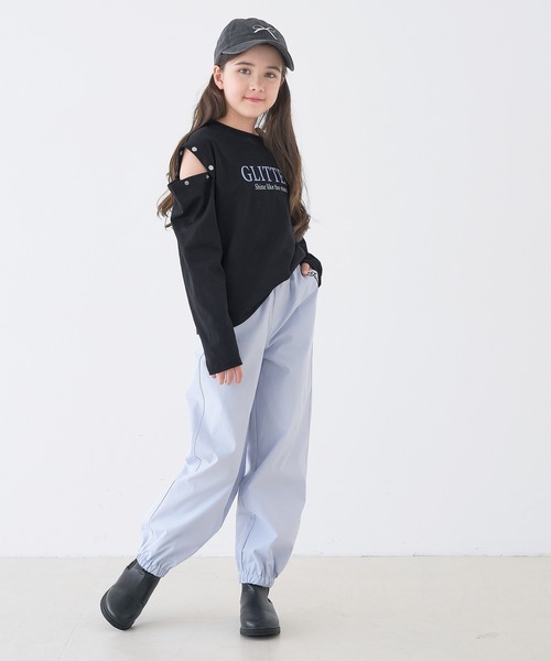 coca（coca）（コカ）の「キッズ　肩ボタンあき長袖Tシャツ（Tシャツ/カットソー・キッズ・パープル/ブラック・120/150/130/140）」の14枚目の写真