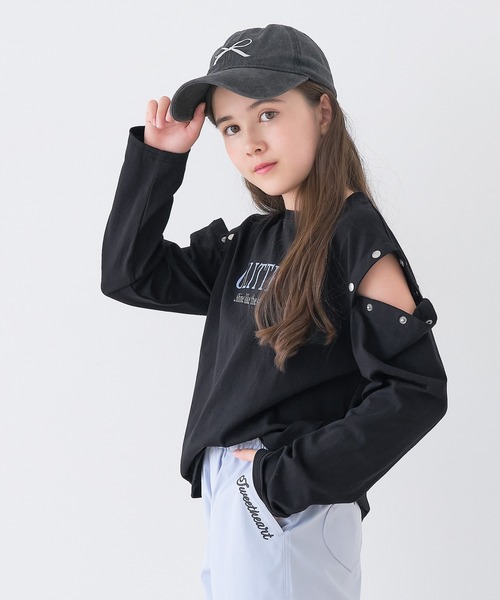 coca（coca）（コカ）の「キッズ　肩ボタンあき長袖Tシャツ（Tシャツ/カットソー・キッズ・パープル/ブラック・120/150/130/140）」の17枚目の写真