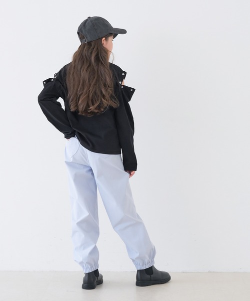 coca（coca）（コカ）の「キッズ　肩ボタンあき長袖Tシャツ（Tシャツ/カットソー・キッズ・パープル/ブラック・120/150/130/140）」の7枚目の写真