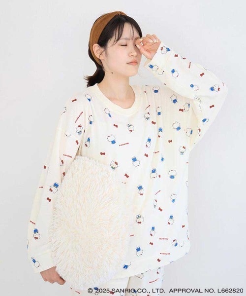 ハローキティワッフルルームウェア上下セット（ルームウェア/パジャマ
