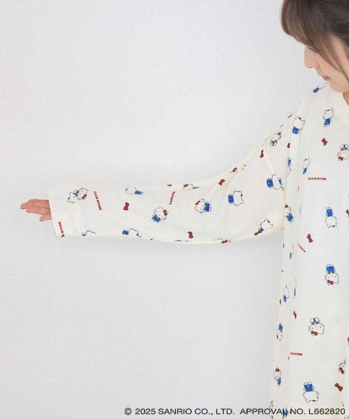 sanrio（サンリオ）の「ハローキティワッフルルームウェア上下セット（ルームウェア/パジャマ・レディース・オフホワイト/クリーム・FREE）」の5枚目の写真