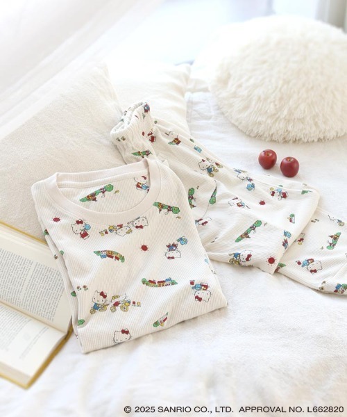 sanrio（サンリオ）の「ハローキティワッフルルームウェア上下セット（ルームウェア/パジャマ・レディース・オフホワイト/クリーム・FREE）」の21枚目の写真