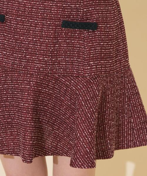 WILLSELECTION（ウィルセレクション）の「ブレードデザインツイードミニスカート（スカート・レディース・ラベンダー/ボルドー/チャコールグレー・FREE）」の9枚目の写真