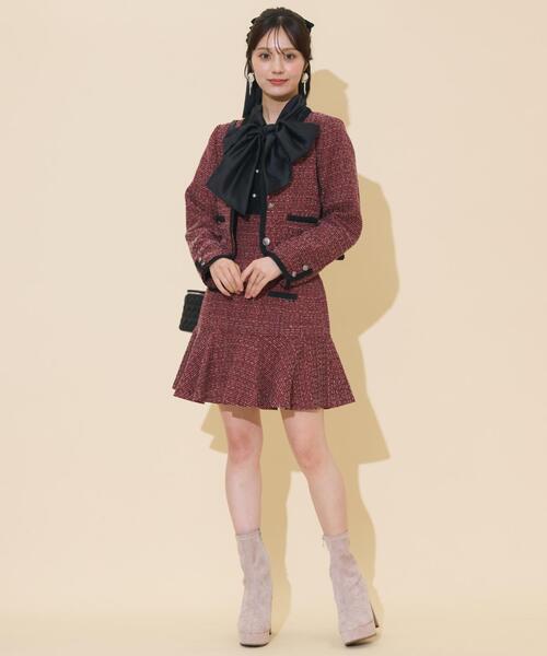 WILLSELECTION（ウィルセレクション）の「ブレードデザインツイードミニスカート（スカート・レディース・ラベンダー/ボルドー/チャコールグレー・FREE）」の14枚目の写真