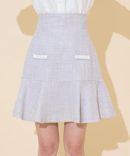 WILLSELECTION（ウィルセレクション）の「ブレードデザインツイードミニスカート（スカート・レディース・ラベンダー/ボルドー/チャコールグレー・FREE）」の17枚目の写真