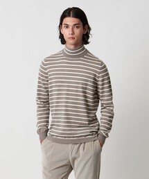 Gran Sasso | <Gran Sasso>12ゲージ ボーダー タートルネックニット(ニット/セーター)
