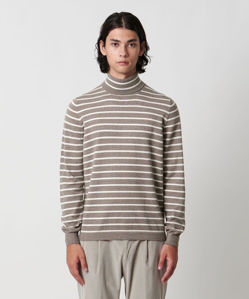 Gran Sasso（グランサッソ）の「＜Gran Sasso＞12ゲージ ボーダー タートルネックニット（ニット/セーター・メンズ・グレー系・50/48）」の9枚目の写真