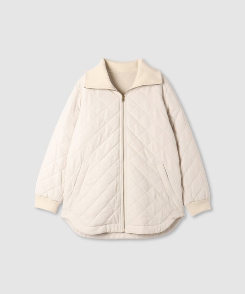 NAVY(ネイビー)の「nAvy グラムス キルトスタンドブルゾン【軽量 裏地フリース 撥水加工 手洗いOK】(ブルゾン・レディース・ブラック/カーキ/オフホワイト・L/M)」の5枚目の写真