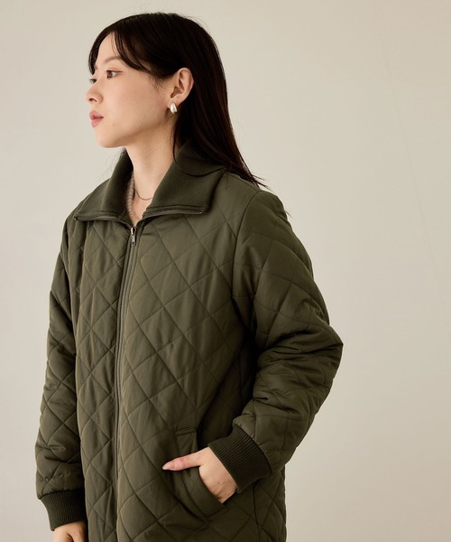 NAVY(ネイビー)の「nAvy グラムス キルトスタンドブルゾン【軽量 裏地フリース 撥水加工 手洗いOK】(ブルゾン・レディース・ブラック/カーキ/オフホワイト・L/M)」の16枚目の写真