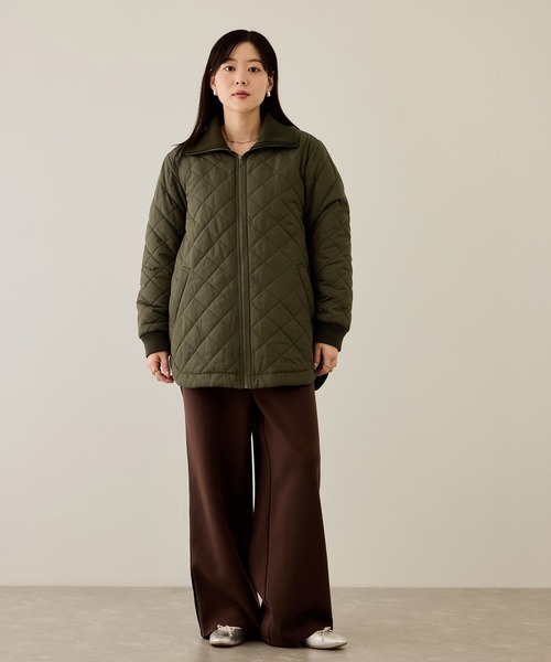NAVY(ネイビー)の「nAvy グラムス キルトスタンドブルゾン【軽量 裏地フリース 撥水加工 手洗いOK】(ブルゾン・レディース・ブラック/カーキ/オフホワイト・L/M)」の17枚目の写真
