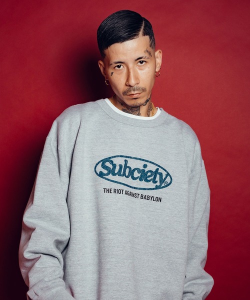Subciety(サブサエティ)の「Oval logo sweatshirt(スウェット・メンズ・グレー/ブラック/ネイビー・SMALL/MEDIUM/LARGE/X-LARGE/XX-LARGE/X-SMALL)」の3枚目の写真