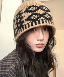 c.u.l | あったか ノルディック柄 ニットキャップ cula1273(ニットキャップ/ビーニー)