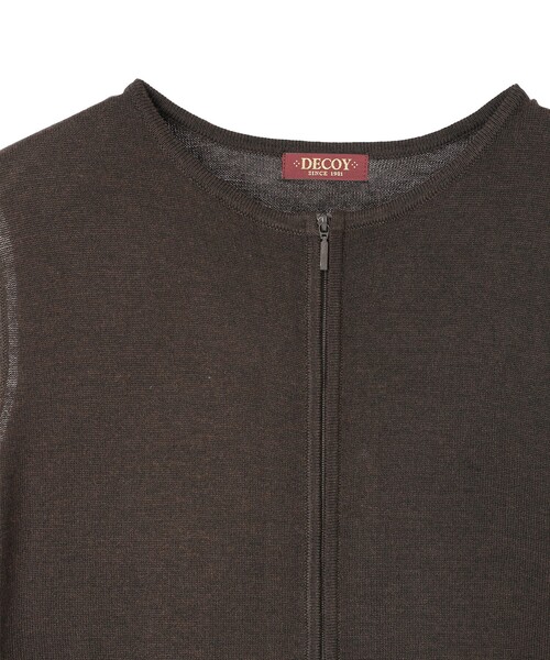 DECOY SINCE 1981（デコイシンスイチキュウハチイチ）の「ニットロングジレ【大きいサイズあり】（カーディガン/ボレロ・レディース・チャコールグレー/ブラウン・M/L/LL/3L/4L）」の5枚目の写真