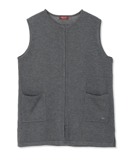 DECOY SINCE 1981（デコイシンスイチキュウハチイチ）の「ニットロングジレ【大きいサイズあり】（カーディガン/ボレロ・レディース・チャコールグレー/ブラウン・M/L/LL/3L/4L）」の20枚目の写真