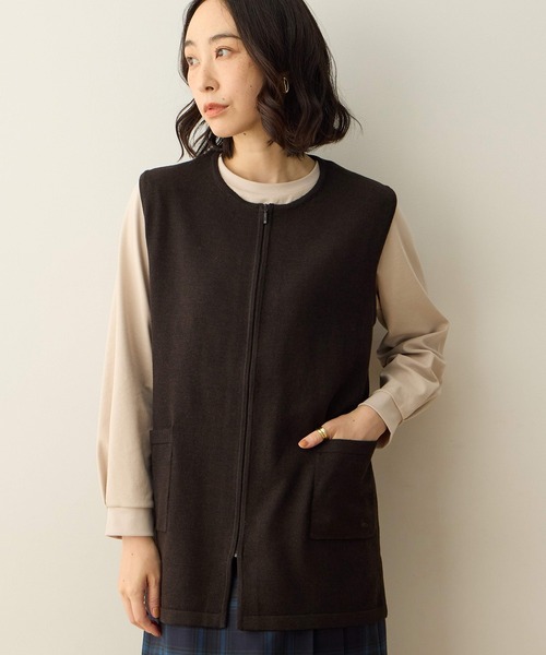 DECOY SINCE 1981（デコイシンスイチキュウハチイチ）の「ニットロングジレ【大きいサイズあり】（カーディガン/ボレロ・レディース・チャコールグレー/ブラウン・M/L/LL/3L/4L）」の12枚目の写真