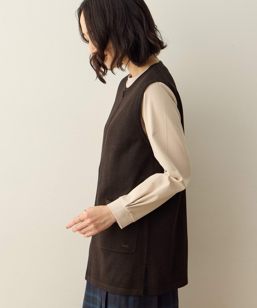 DECOY SINCE 1981（デコイシンスイチキュウハチイチ）の「ニットロングジレ【大きいサイズあり】（カーディガン/ボレロ・レディース・チャコールグレー/ブラウン・M/L/LL/3L/4L）」の13枚目の写真