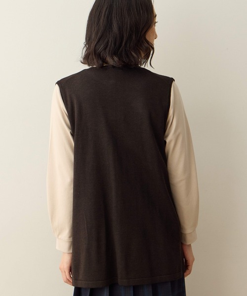 DECOY SINCE 1981（デコイシンスイチキュウハチイチ）の「ニットロングジレ【大きいサイズあり】（カーディガン/ボレロ・レディース・チャコールグレー/ブラウン・M/L/LL/3L/4L）」の14枚目の写真