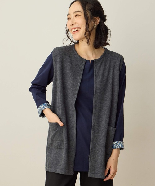 DECOY SINCE 1981（デコイシンスイチキュウハチイチ）の「ニットロングジレ【大きいサイズあり】（カーディガン/ボレロ・レディース・チャコールグレー/ブラウン・M/L/LL/3L/4L）」の21枚目の写真