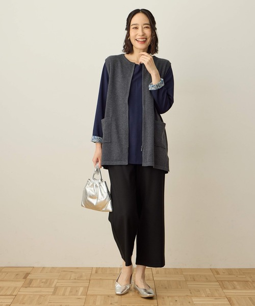 DECOY SINCE 1981（デコイシンスイチキュウハチイチ）の「ニットロングジレ【大きいサイズあり】（カーディガン/ボレロ・レディース・チャコールグレー/ブラウン・M/L/LL/3L/4L）」の22枚目の写真