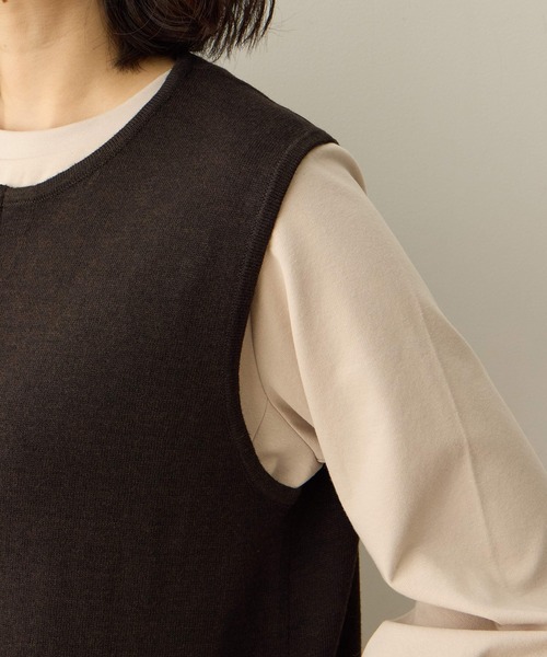 DECOY SINCE 1981（デコイシンスイチキュウハチイチ）の「ニットロングジレ【大きいサイズあり】（カーディガン/ボレロ・レディース・チャコールグレー/ブラウン・M/L/LL/3L/4L）」の16枚目の写真