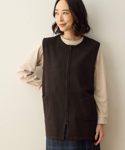 DECOY SINCE 1981（デコイシンスイチキュウハチイチ）の「ニットロングジレ【大きいサイズあり】（カーディガン/ボレロ・レディース・チャコールグレー/ブラウン・M/L/LL/3L/4L）」の11枚目の写真