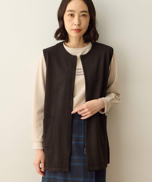 DECOY SINCE 1981（デコイシンスイチキュウハチイチ）の「ニットロングジレ【大きいサイズあり】（カーディガン/ボレロ・レディース・チャコールグレー/ブラウン・M/L/LL/3L/4L）」の10枚目の写真