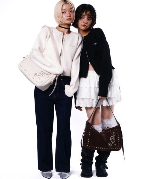 Smyeon(スミョン)の「Assortment studded shoulder bag/アソートスタッズショルダーバッグ(ショルダーバッグ・レディース・ホワイト/ブラック/ブラウン・FREE)」の20枚目の写真