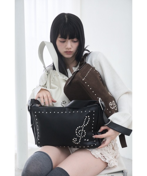 Assortment studded shoulder bag/アソートスタッズショルダーバッグ