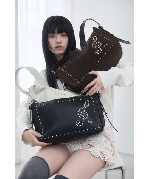 Assortment studded shoulder bag/アソートスタッズショルダーバッグ