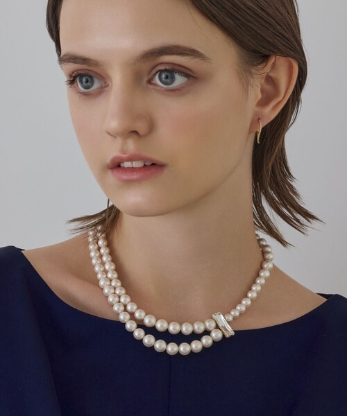GRACE CONTINENTAL(グレースコンチネンタル)の「パールレイヤードネックレス(ネックレス・レディース・ホワイト・FREE)」の1枚目の写真