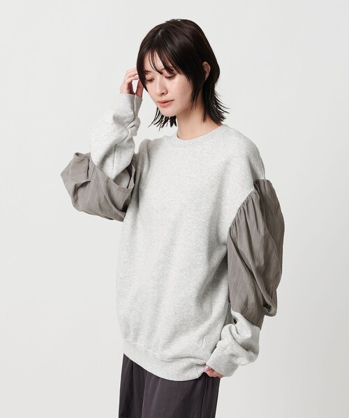 dahl'ia（ダリア）の「＜dahl'ia＞リメイク パワーショルダー スウェットプルオーバー（スウェット・レディース・ブラック/グレー系・FREE）」の4枚目の写真