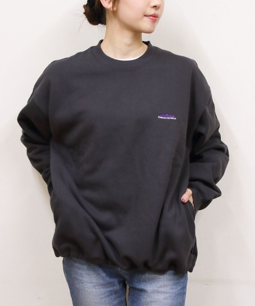 THOUSAND MILE(サウザンドマイル)の「THOUSAND MILE/サウザンドマイル ドローコードクルーネックプルオーバー DRAWCORD CREWNECK PULLOVER(Tシャツ/カットソー・レディース・ブラック/チャコールグレー/ライトグレー・S/M/L)」の1枚目の写真