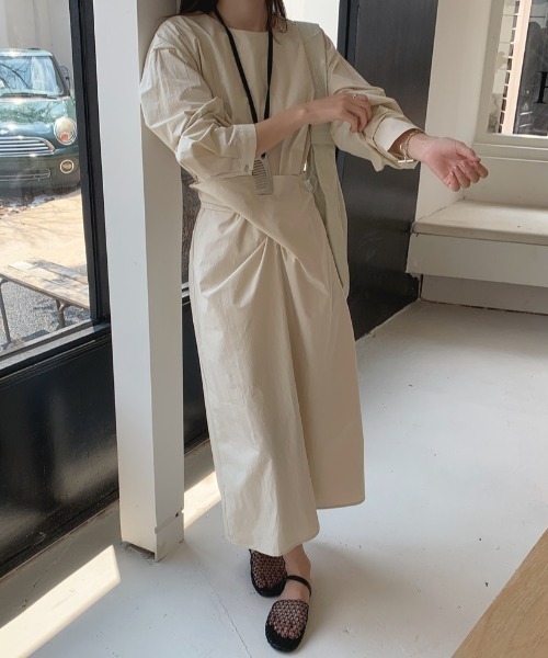 FREE STYLISTS(フリー スタイリスト)の「YUGA_YGMC Cross drape dress(ワンピース・レディース・ブラウン/オフホワイト・FREE)」の18枚目の写真