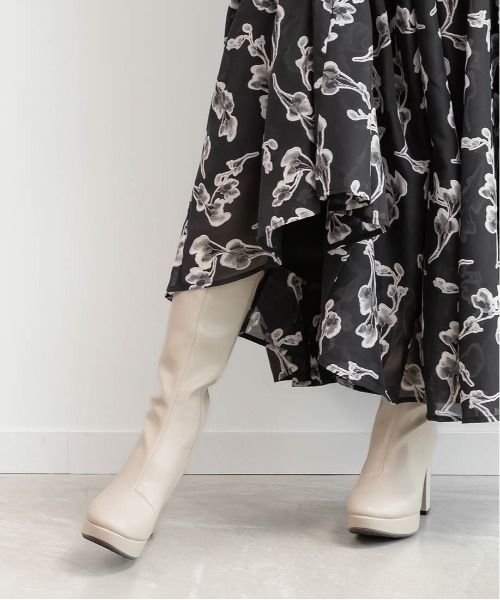 晴雨兼用 ストレッチ ラウンドトゥストームロングブーツ（ブーツ