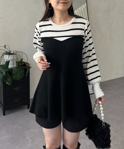 prose verse（プロズヴェール）の「ペプラムビスチェドッキングニット（ニット/セーター・レディース・アイボリー/グレー/ホワイト系その他・MEDIUM/LARGE）」の10枚目の写真