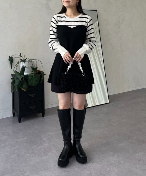 prose verse（プロズヴェール）の「ペプラムビスチェドッキングニット（ニット/セーター・レディース・アイボリー/グレー/ホワイト系その他・MEDIUM/LARGE）」の11枚目の写真