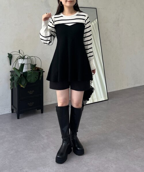 prose verse（プロズヴェール）の「ペプラムビスチェドッキングニット（ニット/セーター・レディース・アイボリー/グレー/ホワイト系その他・MEDIUM/LARGE）」の12枚目の写真