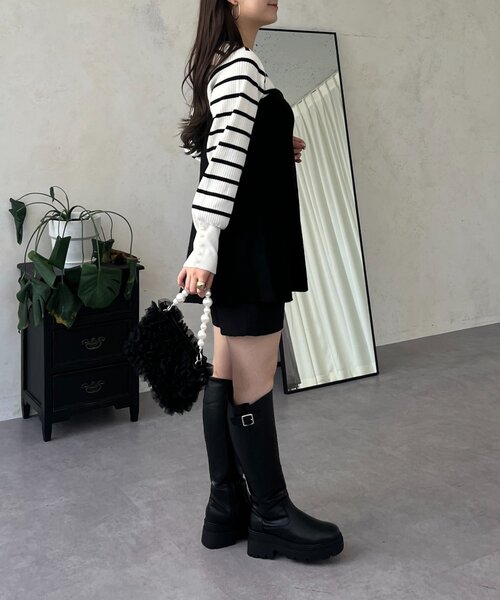 prose verse（プロズヴェール）の「ペプラムビスチェドッキングニット（ニット/セーター・レディース・アイボリー/グレー/ホワイト系その他・MEDIUM/LARGE）」の15枚目の写真