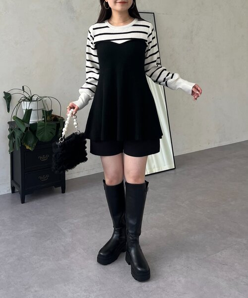 prose verse（プロズヴェール）の「ペプラムビスチェドッキングニット（ニット/セーター・レディース・アイボリー/グレー/ホワイト系その他・MEDIUM/LARGE）」の16枚目の写真