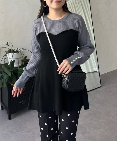 prose verse（プロズヴェール）の「ペプラムビスチェドッキングニット（ニット/セーター・レディース・アイボリー/グレー/ホワイト系その他・MEDIUM/LARGE）」の20枚目の写真