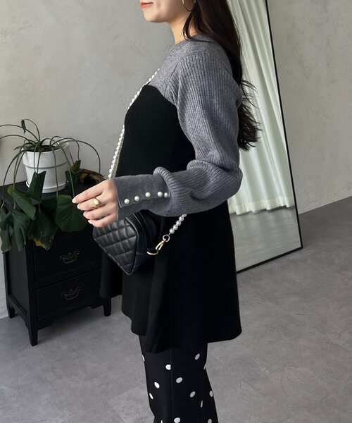 prose verse（プロズヴェール）の「ペプラムビスチェドッキングニット（ニット/セーター・レディース・アイボリー/グレー/ホワイト系その他・MEDIUM/LARGE）」の21枚目の写真