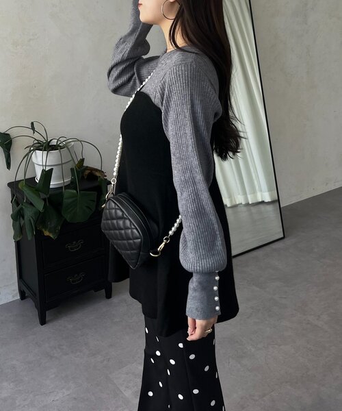 prose verse（プロズヴェール）の「ペプラムビスチェドッキングニット（ニット/セーター・レディース・アイボリー/グレー/ホワイト系その他・MEDIUM/LARGE）」の22枚目の写真