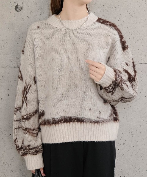セール】ニュアンス柄ニットトップス（ニット/セーター