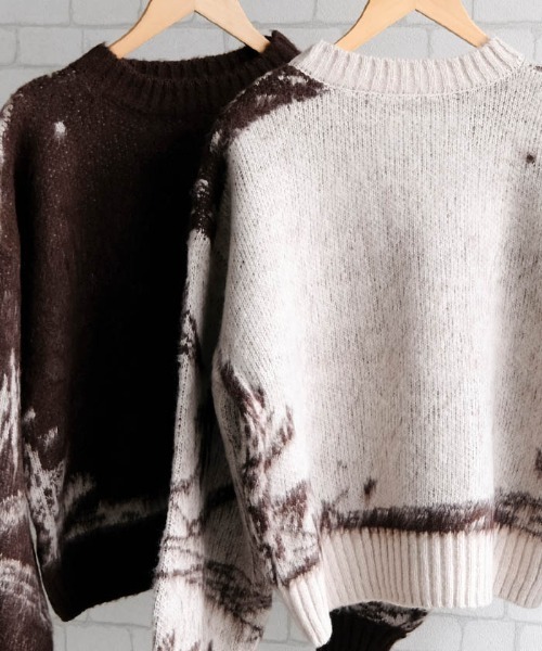 セール】ニュアンス柄ニットトップス（ニット/セーター