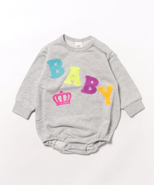 BABYDOLL(ベビードール)の「サガラワッペンロンパース 1054B(ロンパース・キッズ・ブラック/アッシュグレー・9(27cm))」の2枚目の写真